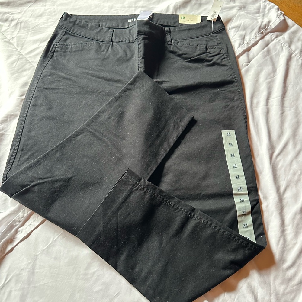 Black Straight-Leg Pants